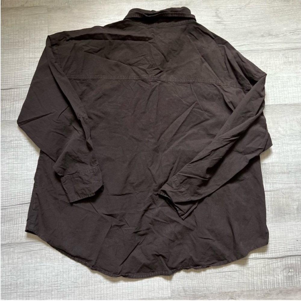 SET ACTIVE DAILY BUTTON DOWN Espresso Brown Size Large - Picture 5 of 9